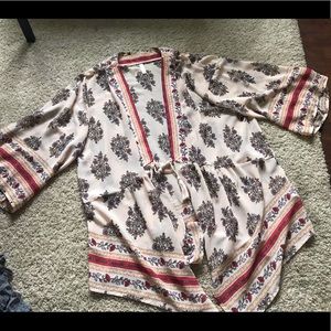 boho tie front kimono